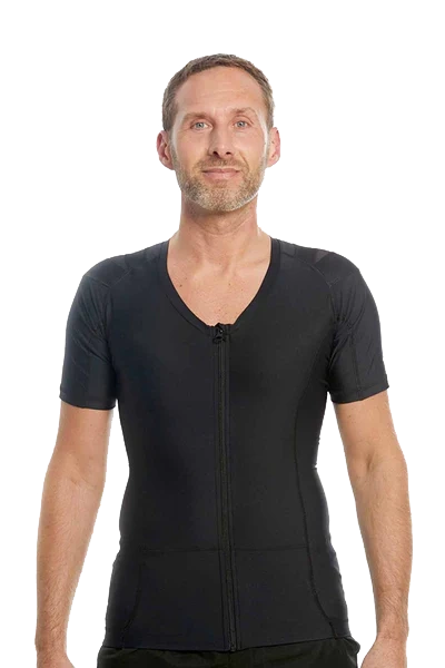 Maglietta Posture™ da uomo con cerniera - Nera