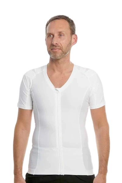 Maglietta Posture Shirt™ da uomo con cerniera - Bianca